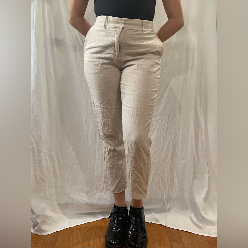 Vintage High Rise Linen Trousers / SZ 4